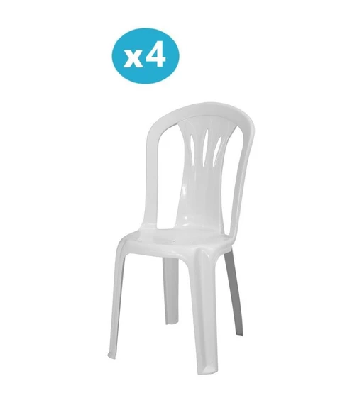 Omnipazar MT-GF181 Maggio Plastik Bahçe Balkon Sandalye 4'lü Set - 3