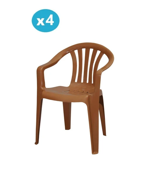 Omnipazar MT-GF101 Carrera Plastik Bahçe Balkon Koltuk Sandalye 4'lü Set - 3