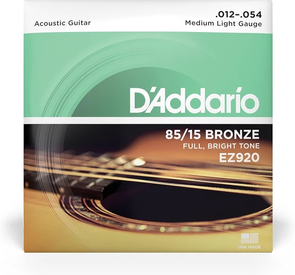 D'Addario EZ920 012 Akustik Gitar Teli 85-15 MED LITE - 2
