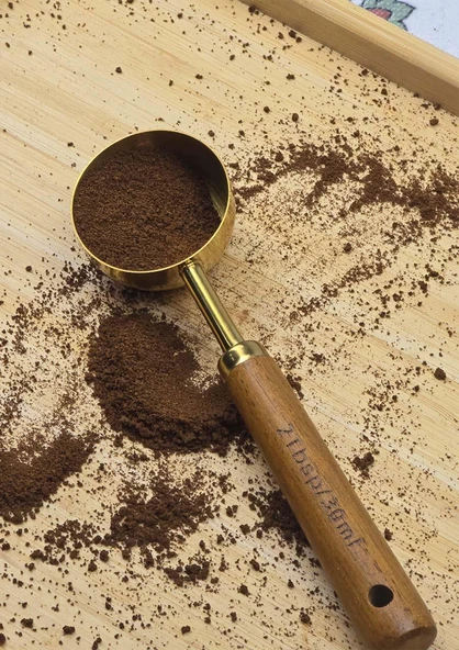 Ahşap Saplı Gold Ölçü Kaşığı - Kahve Ölçüm Kaşığı - 30 ML