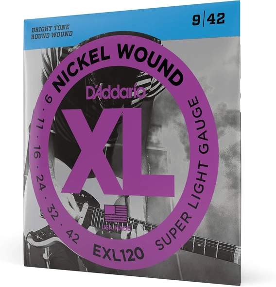 D'Addario Exl120 Elektro Gitar Tel Seti, Xl, 9-42, Nickel Wound, Su