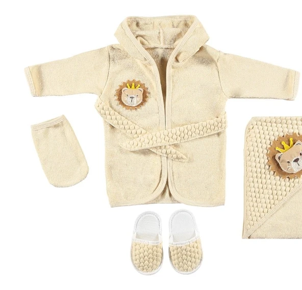 Organik Bebek Bornoz Seti Lüx  Unisex Tasarım, Yumuşacık ve Doğal - 2