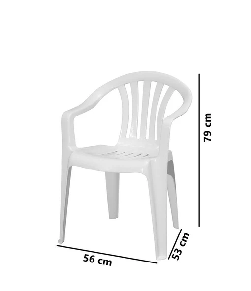 Omnipazar MT-GF101 Carrera Plastik Bahçe Balkon Koltuk Sandalye 4'lü Set - 2