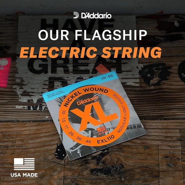 D'Addario Exl110 (10 Set) Elektro Gitar Tel Seti, Xl, 10-46, Nickel - 8
