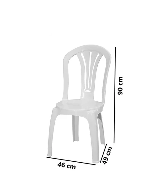 Omnipazar MT-GF193 Foglia Plastik Bahçe Balkon Sandalye 4'lü Set - 2