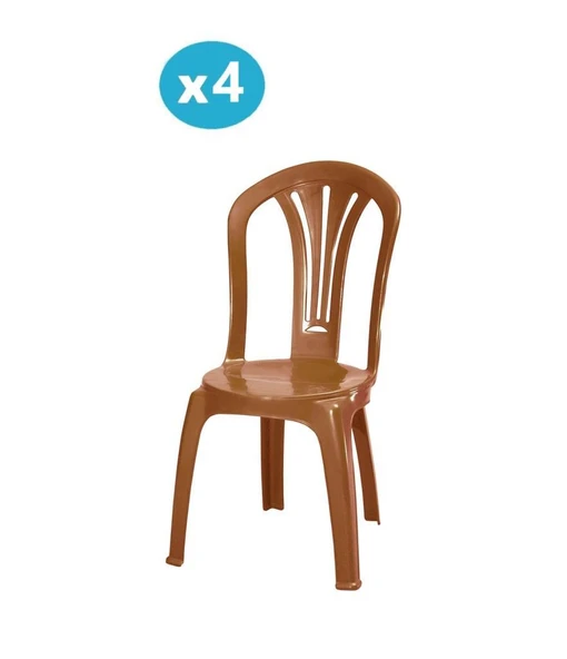 Omnipazar MT-GF193 Foglia Plastik Bahçe Balkon Sandalye 4'lü Set - 5