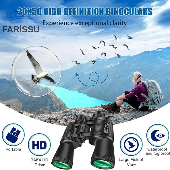 KL65 20x50 HD Dürbün | Geniş Görüş Açısı, Yüksek Büyütme Kapasitesi - 7