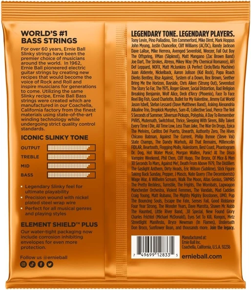 Ernie Ball P02833 Hybrid Slinky Nickel Woundlı Elektrik Bas Telleri, Ölçü 45-105 - 2
