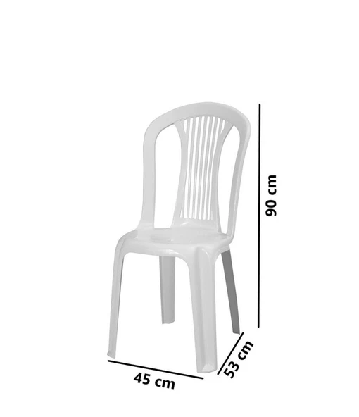 Omnipazar MT-GF187 Agosto Plastik Bahçe Balkon Sandalye 4'lü Set - 6