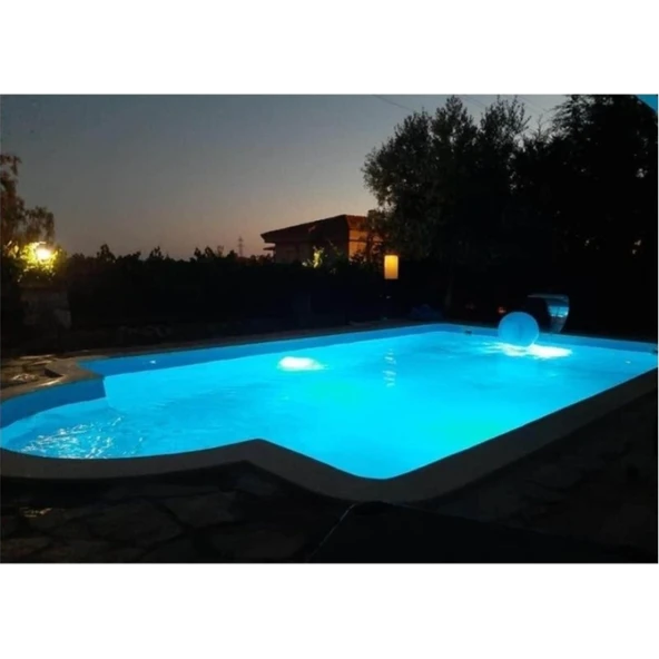 8 Adet 32 watt 12 Volt Smd Led Turkuaz Sıva Üstü Havuz Lambası - Resim 3