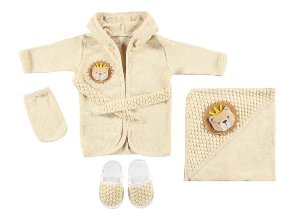 Organik Bebek Bornoz Seti Lüx  Unisex Tasarım, Yumuşacık ve Doğal