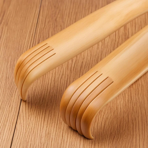 Masaj Tekerli Doğal Ahşap Sırt Kaşıyıcı 47x4 cm – Ergonomik El Yapımı Kaşıma Aleti - 6