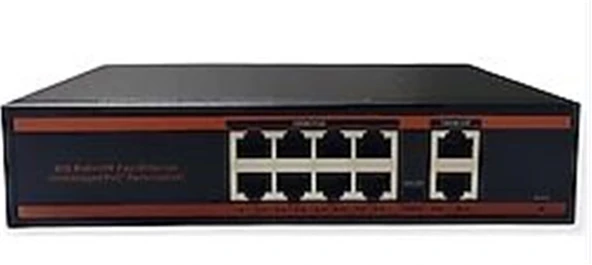 Nova HIF0820FBL-C 8 Port Poe+ 10-100 Mbps 2 Port 10-100 Mbps Uplink Switch