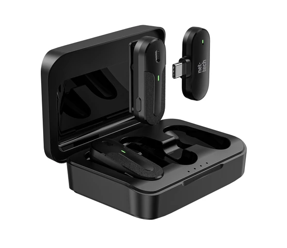 Nettech NT-0T08 Type-C Duo Wireless Mini Kablosuz Yaka Mikrofonu