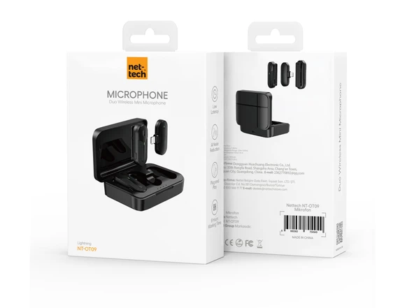 Nettech NT-0T09 Lightning Duo Wireless Mini Kablosuz Yaka Mikrofonu - 6