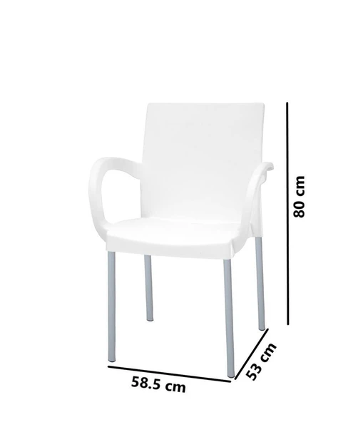Omnipazar MT-CF880 Mare Plastik Bahçe Balkon Koltuk Sandalye 4'lü Set - 4