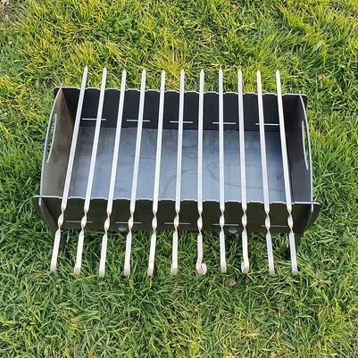 Portatif Çift Bölmeli Dayanıklı Ağır ve Büyük Uzun Ömürlü Mangal Ateş Çukuru - Resim 5