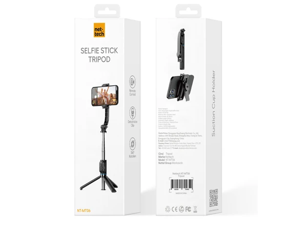Nettech NT-MT06 Taşınabilir Tripod Bluetooth Selfie Çubuğu - 6