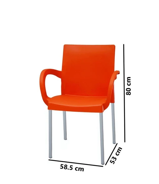 Omnipazar MT-CF880 Mare Plastik Bahçe Balkon Koltuk Sandalye 4'lü Set - 10