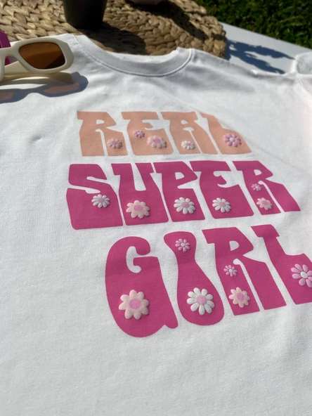 Real Super Girl Kız Çocuk Takım – Beyaz/Pembe - 2