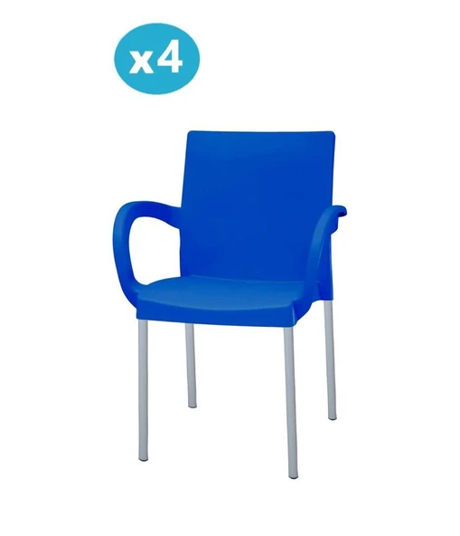 Omnipazar MT-CF880 Mare Plastik Bahçe Balkon Koltuk Sandalye 4'lü Set - 5