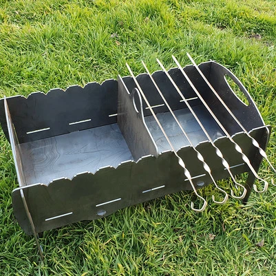 Portatif Çift Bölmeli Dayanıklı Ağır ve Büyük Uzun Ömürlü Mangal Ateş Çukuru - Resim 6