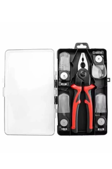 Özel Üretim Yüksek Kaliteli Çelik Kaymaz Kauçuk Yapılı Tamir Bakım Montaj 5 Başlıklı Pense Seti - 2