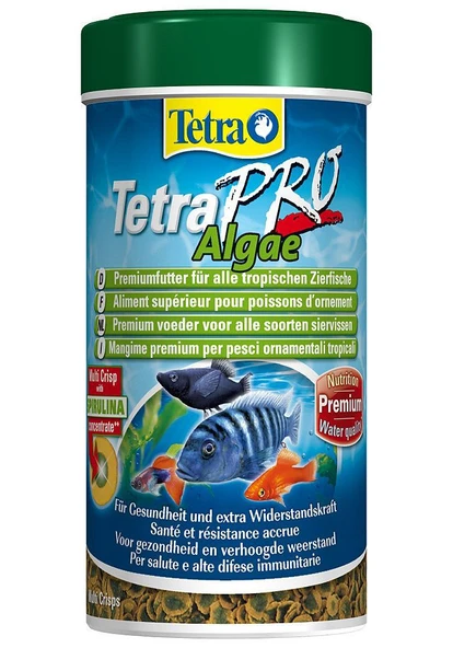 Tetra Pro Algae Crisps Spirulinali Cips Balik Yemi 250 ml.