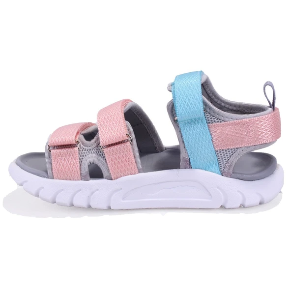 Vicco Cube 332F25Y212 Gri Pembe Ortopedik Günlük Kız Çocuk Spor Sandalet - 3