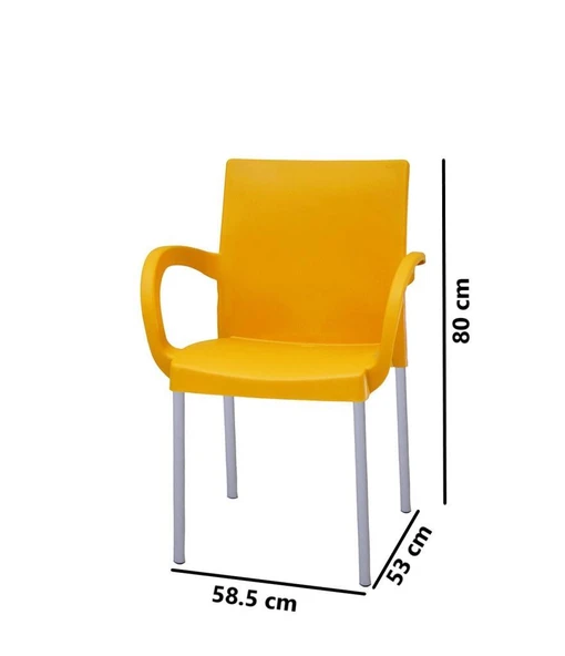 Omnipazar MT-CF880 Mare Plastik Bahçe Balkon Koltuk Sandalye 4'lü Set - 12