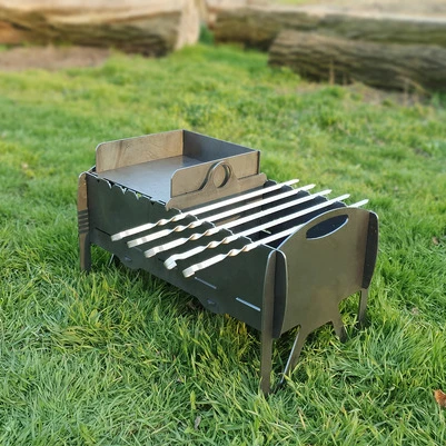 Portatif Çift Bölmeli Dayanıklı Ağır ve Büyük Uzun Ömürlü Mangal Ateş Çukuru - Resim 4