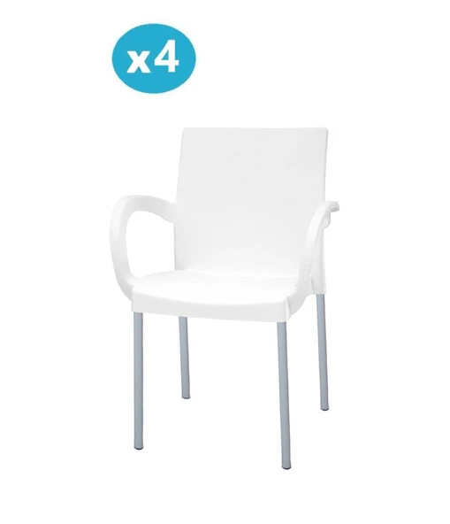 Omnipazar MT-CF880 Mare Plastik Bahçe Balkon Koltuk Sandalye 4'lü Set - 3