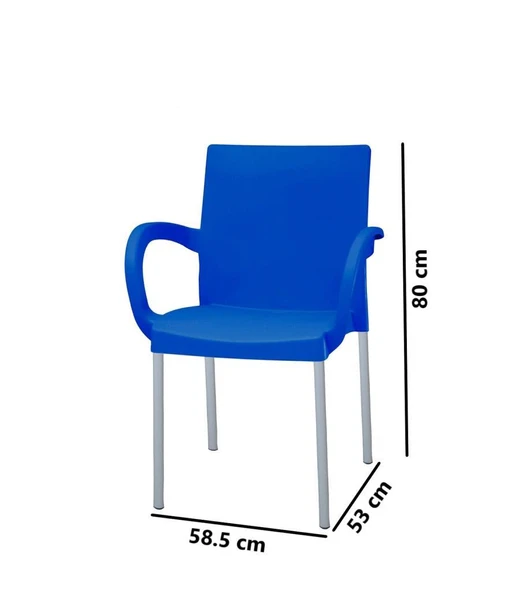 Omnipazar MT-CF880 Mare Plastik Bahçe Balkon Koltuk Sandalye 4'lü Set - 6