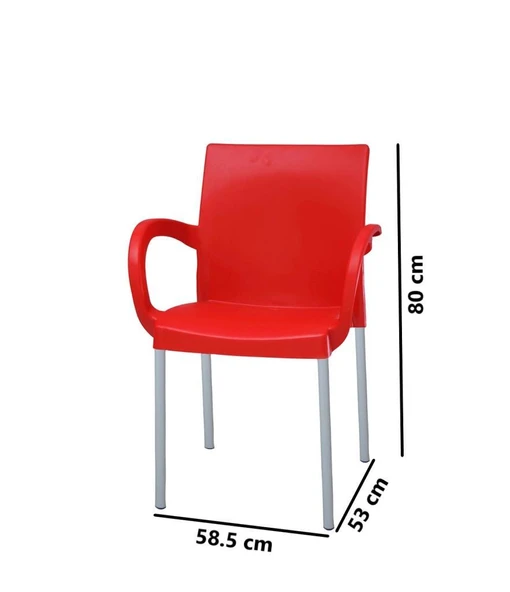 Omnipazar MT-CF880 Mare Plastik Bahçe Balkon Koltuk Sandalye 4'lü Set - 2