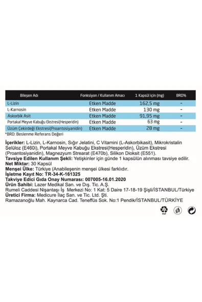 Vitrex C Vitamini Içeren Takviye Edici Gıda 30 Kapsül - 2