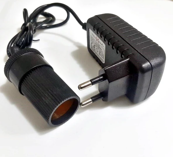 Çakmak Adaptörü Araç Çakmaklık Çevirici  Ev Tipi Çevirici Adaptör 12W/1A/12Volt