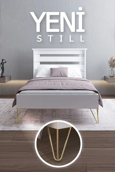 Ninnimo YENİ STİLL 90x190 Yatak Uyumlu Mdf Beyaz Tek