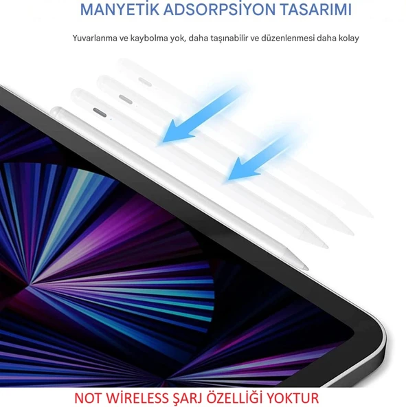 iPad 11/10.Nesil A16 9/8/7 10.2 Air/Pro 4/5/6 11/13inç Uyumlu Avuç Içi Reddi Dokunmatik Çizim Kalemi PEN16 - 5