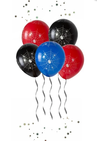 ÖRÜMCEK AĞ BASKILI BALON 10 ADET