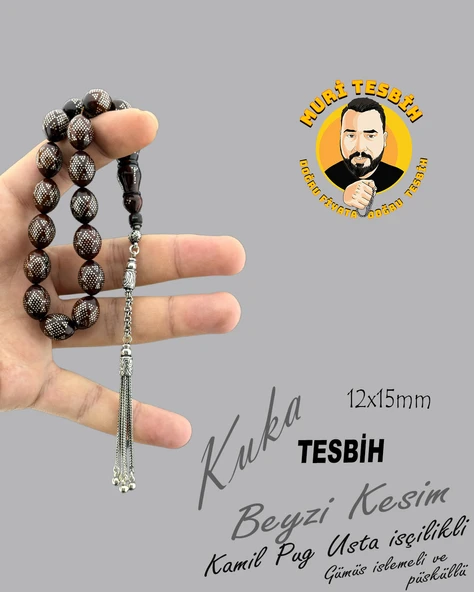 GÜMÜŞ İŞLEMELİ VE PÜSKÜLLÜ KAMİL PUG ATOLYESİ KUKA BEYZİ KESİM 12X15