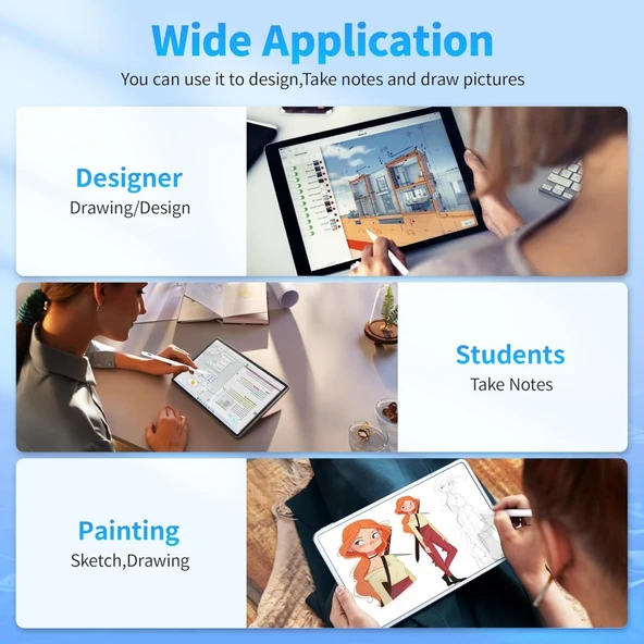 iPad 11/10.Nesil A16 9/8/7 10.2 Air/Pro 4/5/6 11/13inç Uyumlu Avuç Içi Reddi Dokunmatik Çizim Kalemi PEN16 - 6