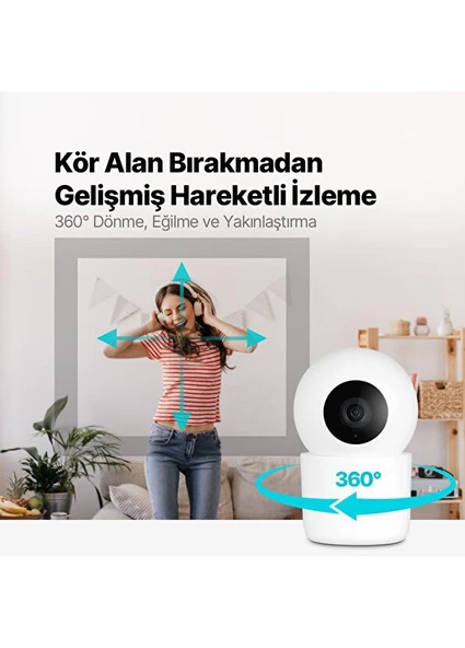 Ttec Wizi Pro 2 Full HD 360° Tak Çalıştır Wi-Fi Akıllı Kamera - Resim 2