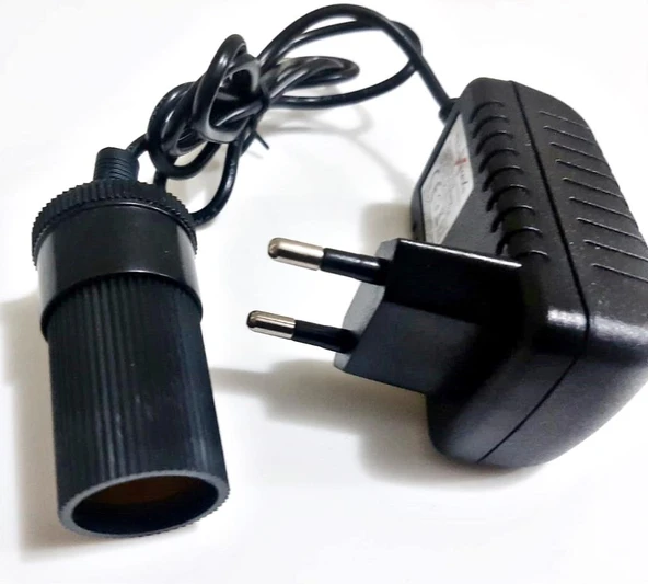 Çakmak Adaptörü Araç Çakmaklık Çevirici  Ev Tipi Çevirici Adaptör 18W/1.5A/12Volt