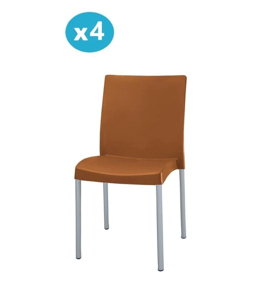 Omnipazar MT-CF875 Vortice Plastik Bahçe Balkon Sandalye 4'lü Set - 9