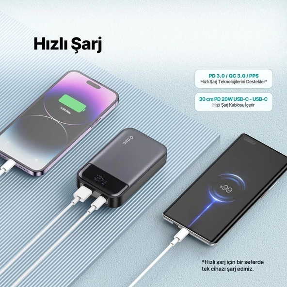Ttec Recharger Pro LCD 10.000MAH Pd 30W Taşınabilir Hızlı Şarj Aleti/powerbank 2BB214 - Resim 4
