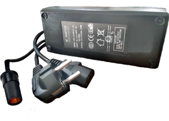 ICECO Oto Buzdolabı İçin Çakmak Adaptörü Araç Çakmaklık Çevirici Ev,Ofis Tipi Çevirici Adaptör120W/10A/12Volt