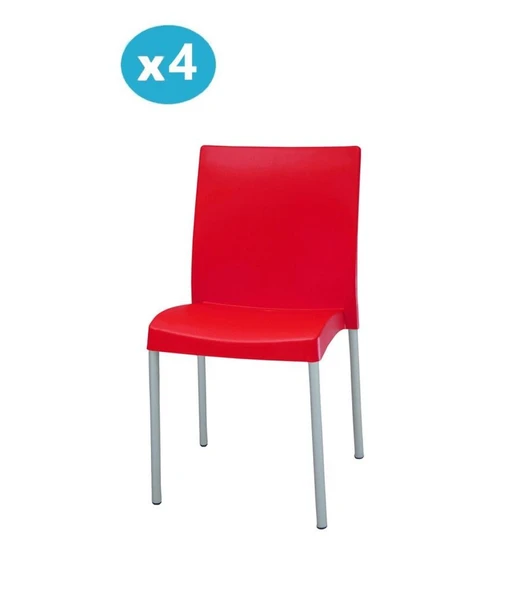 Omnipazar MT-CF875 Vortice Plastik Bahçe Balkon Sandalye 4'lü Set - 11