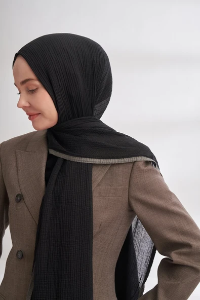 Müslin Biyeli Şal  -90 x 200- 3352-01 - 3