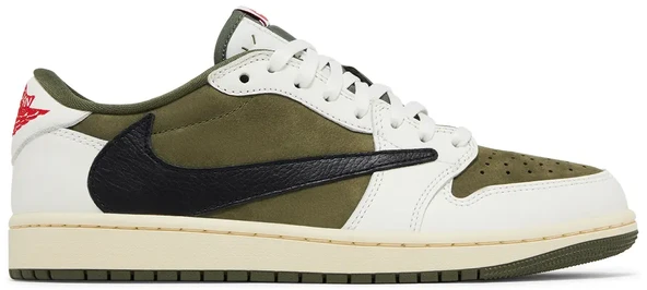 靴 Travis Scott x AirJordan 1 Medium Olive PTTAVM: Nike Air Jordan 1 Retro Travis Scott Medium Olive Spor