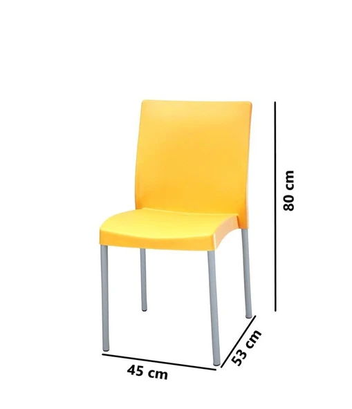 Omnipazar MT-CF875 Vortice Plastik Bahçe Balkon Sandalye 4'lü Set - 6